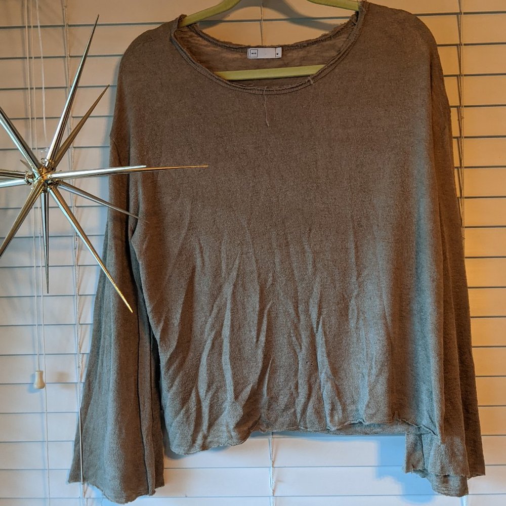 M // C Tan Bell-Sleeve Sweater Size Medium